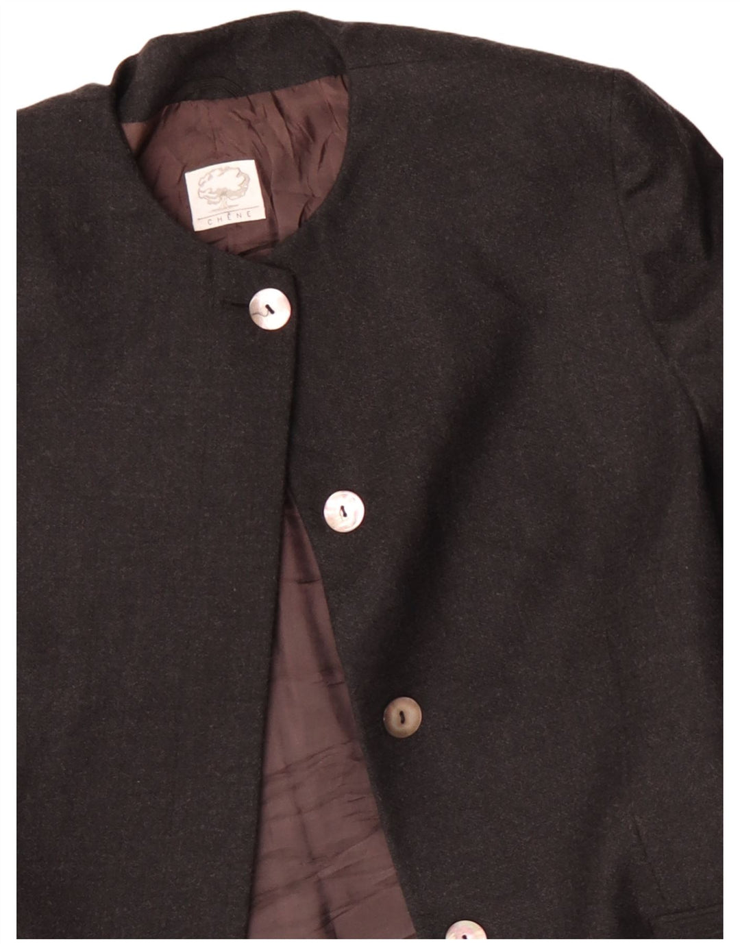 Vintage Damen Longline 4 Knopf Blazer Jacke IT 48 XL Graue Wolle