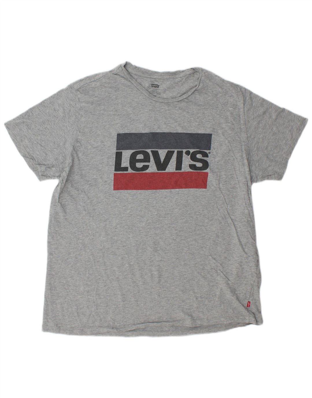 Levi's Mens Graphic T-Shirt Top Large Grey Flecked Cotton