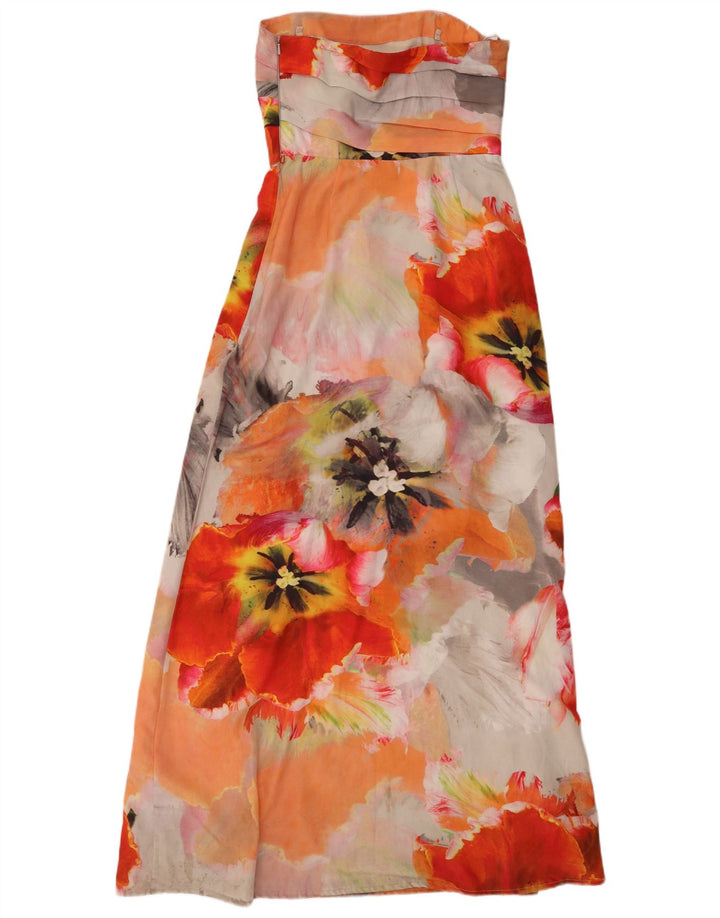 COAST Womens Maxi Strapless Dress UK 10 Small Multicoloured Floral