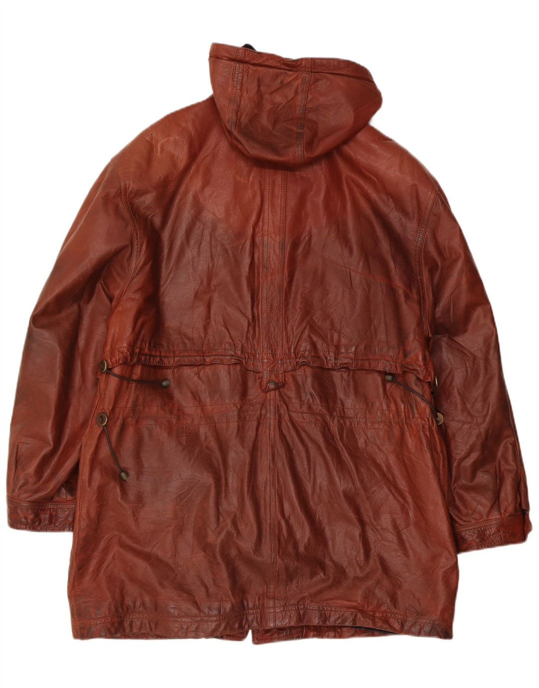 Giamax Manteau en cuir à capuche pour homme UK 40 Large Marron