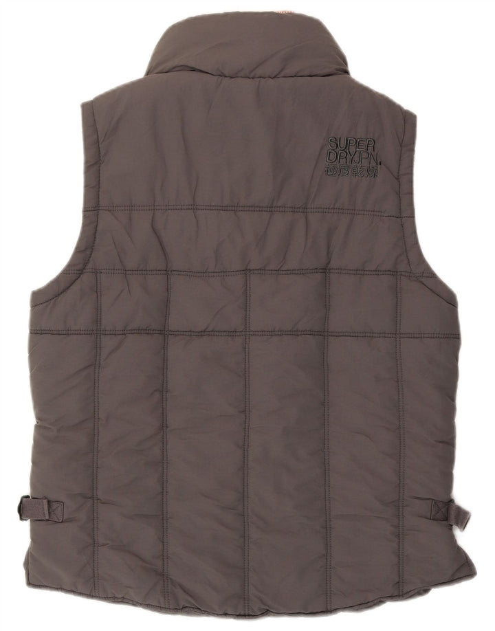 Superdry Mens Padded Gilet UK 38 Medium Grey Cotton
