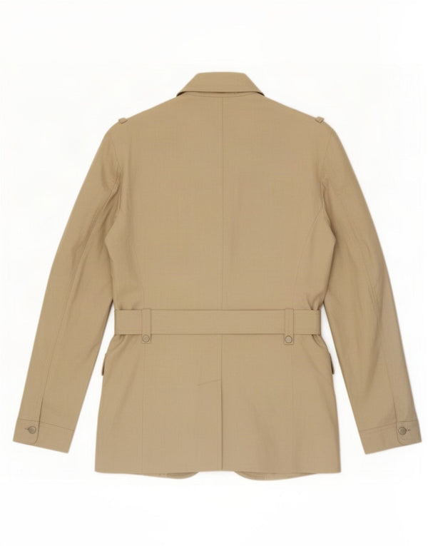Zara Herre Military Jacket UK 40 Large Beige Linen