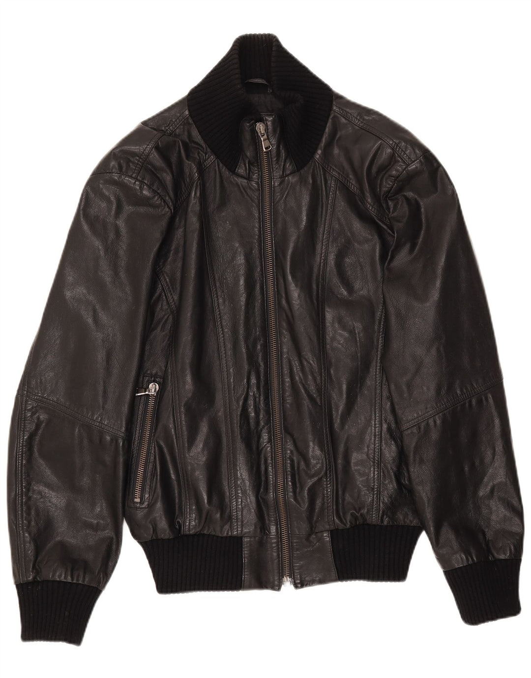 Giacca in pelle da uomo selezionata UK 38 Pelle nera media