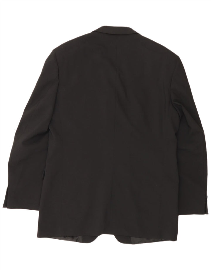 Marks & Spencer Mens 3 Button Blazer Jacket UK 40 Medium Black Polyester