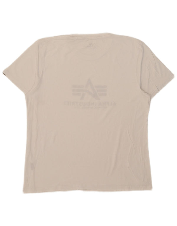 T-shirt grafica da uomo Alpha Industries, taglia grande, bianca
