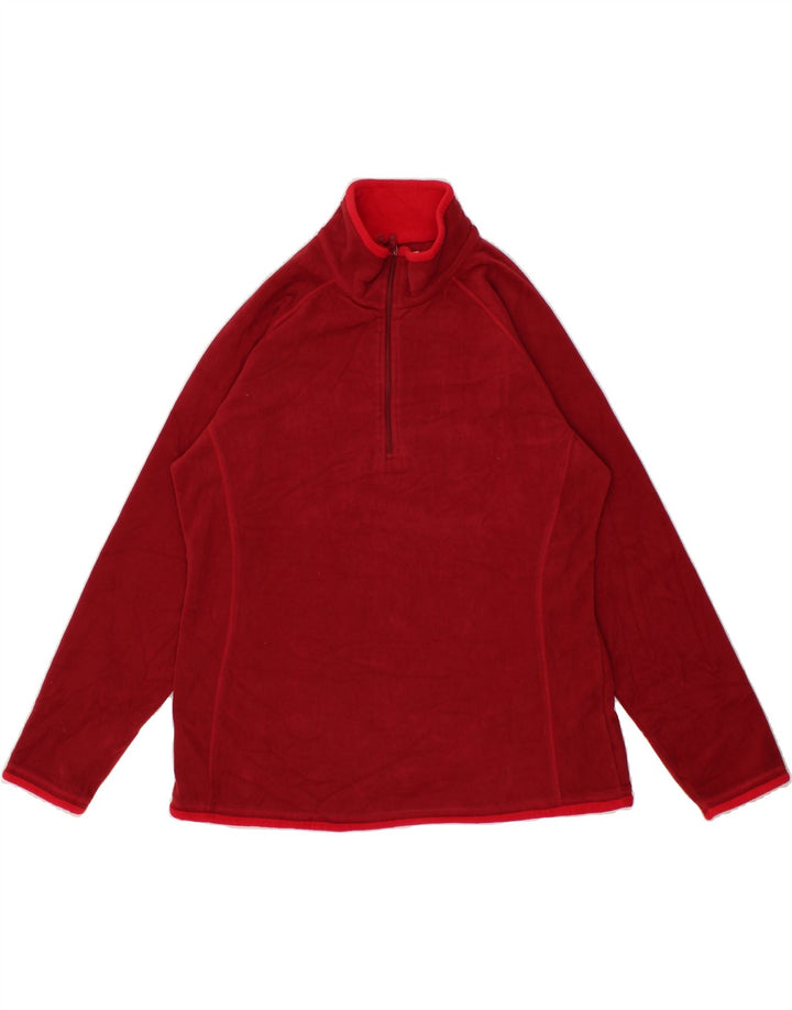 MOUNTAIN WAREHOUSE Womens Zip Neck Fleece Jumper US 14 XL Maroon Vintage Mountain Warehouse and Second-Hand Mountain Warehouse from Messina Hembry 