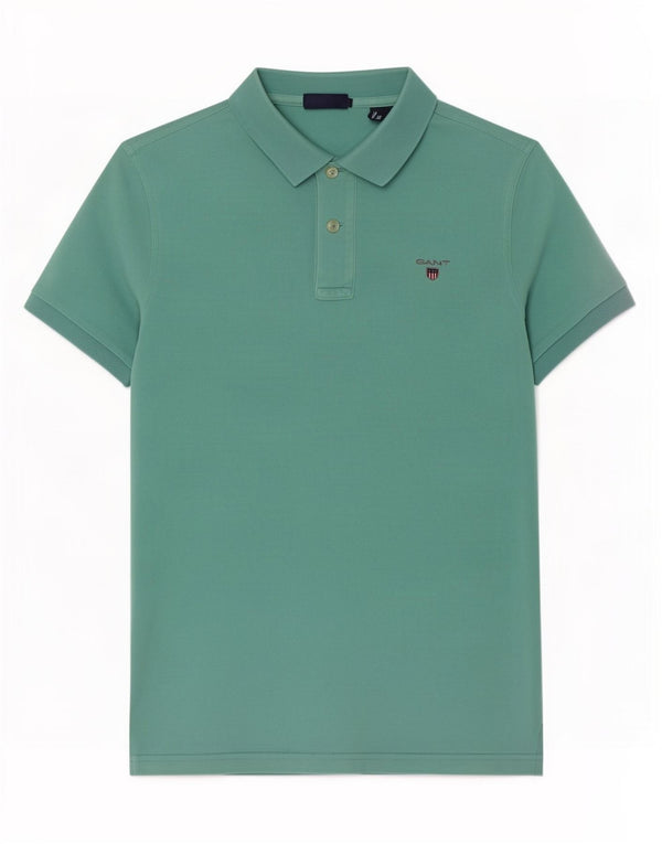 Gant Mens Regular Polo Shirt XS Green Cotton