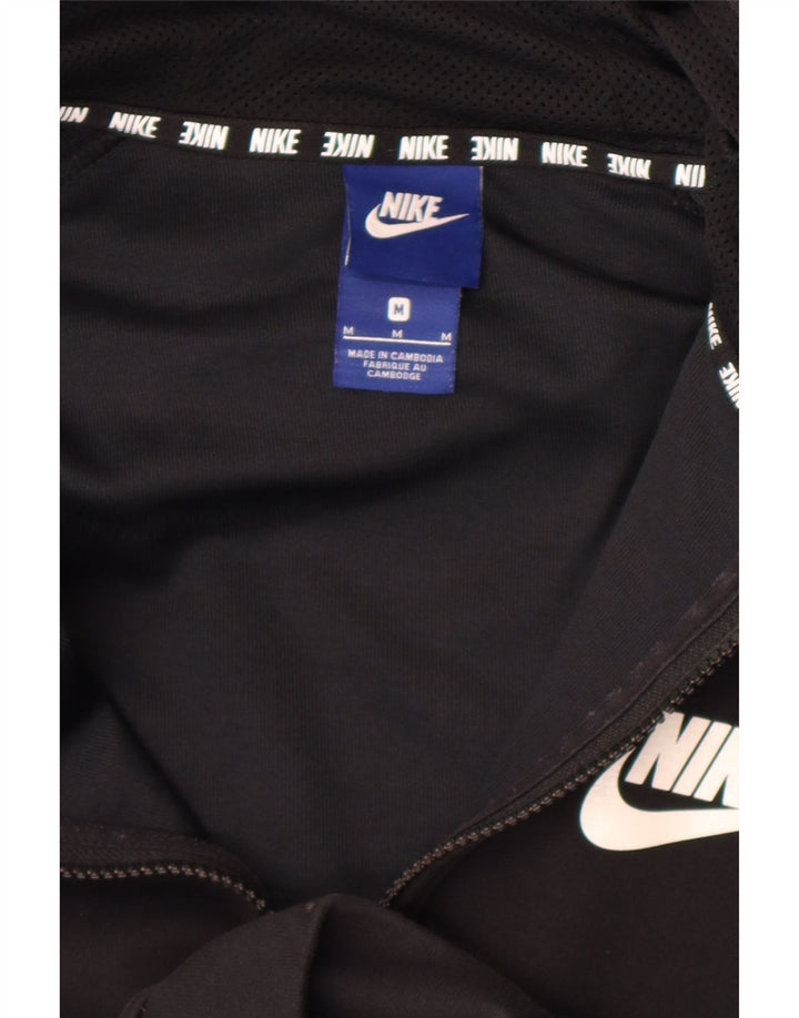 Nike Herre grafisk hættetrøje med lynlås, medium sort