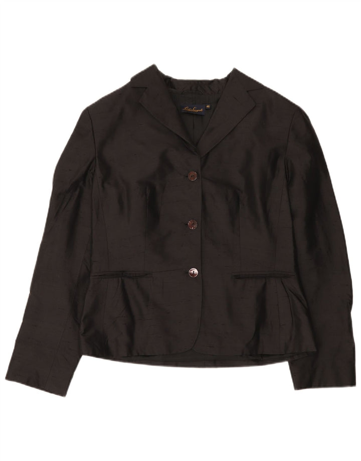 Giacca Blazer a 3 Bottoni da Donna Luisa Spagnoli IT 46 Large Nera in Seta