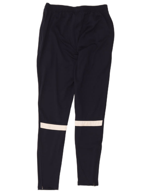 Nike Dame Dri Fit træningsdragt Bukser UK 8 Small Navy Blue Colourblock