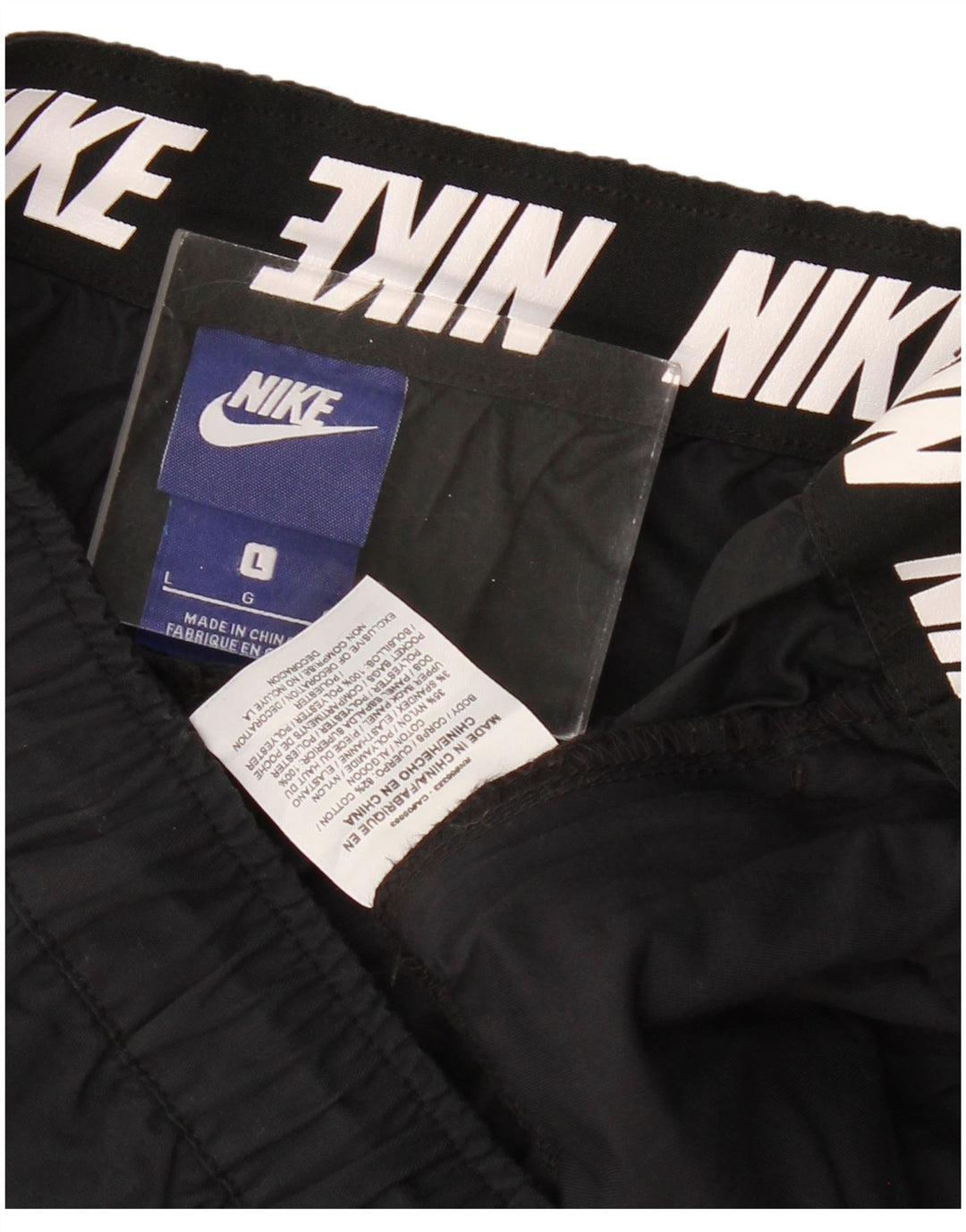 Nike Womens Tracksuit Trousers UK 14 Large Black Cotton