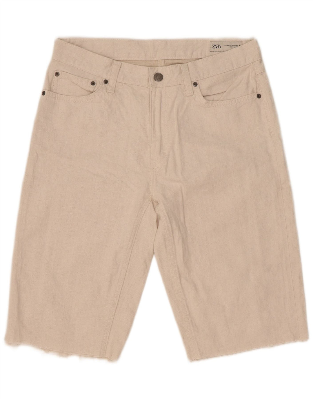 Zara Womens Denim Shorts EU 40 Medium W30  White Cotton
