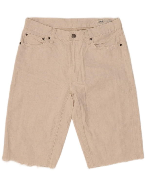 Pantaloncini di jeans da donna Zara EU 40 medi W30 cotone bianco