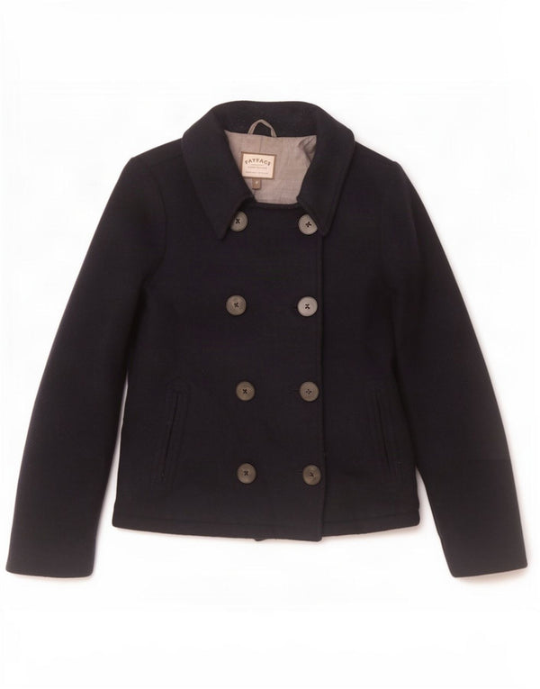Fat Face Womens Pea Coat Reino Unido 10 Lã Azul Marinho Pequeno
