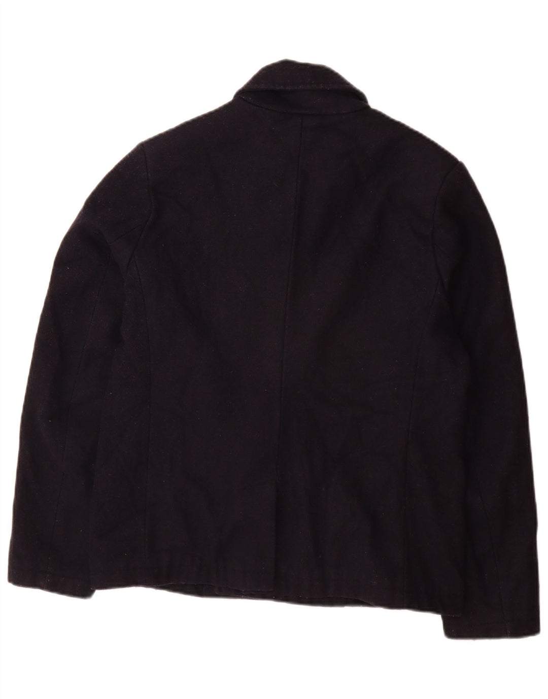 Lyle & Scott Mens Pea Coat UK 36 Small Navy Blue Acrylic