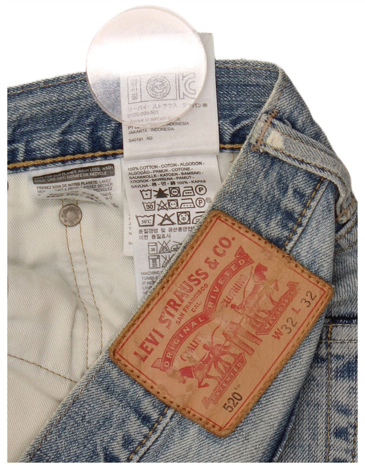 Levi's Mens 520 Tapered Jeans W32 L32 Blue Cotton