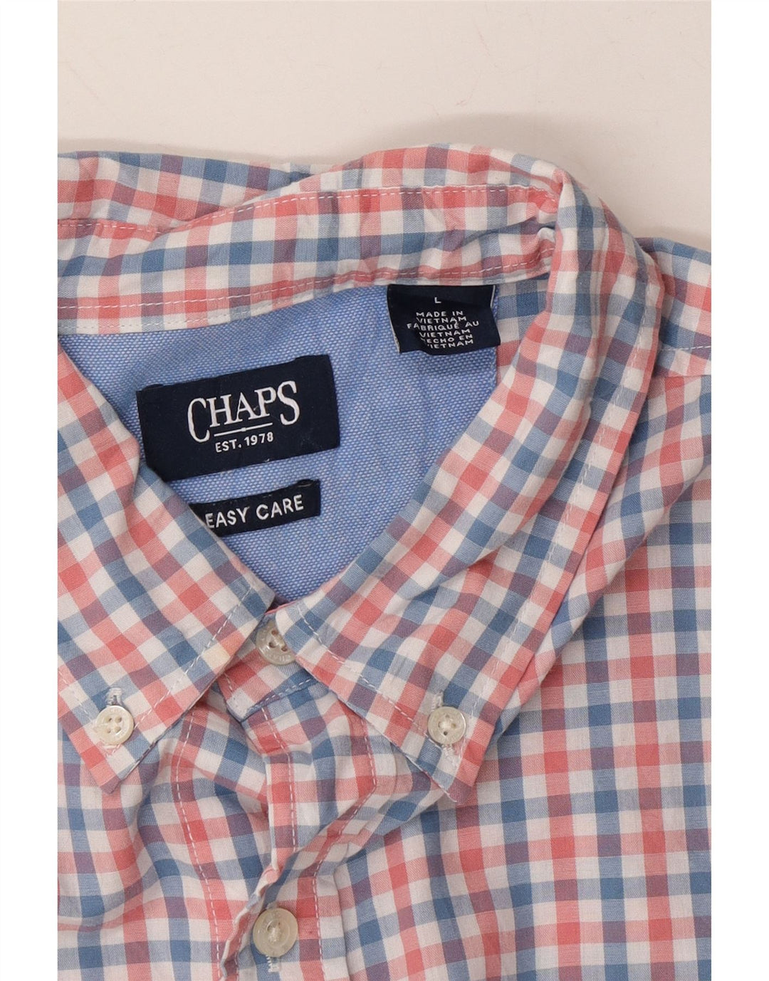 CHAPS Mens Short Sleeve Shirt Large Multicoloured Check Cotton Vintage Chaps and Second-Hand Chaps from Messina Hembry 
