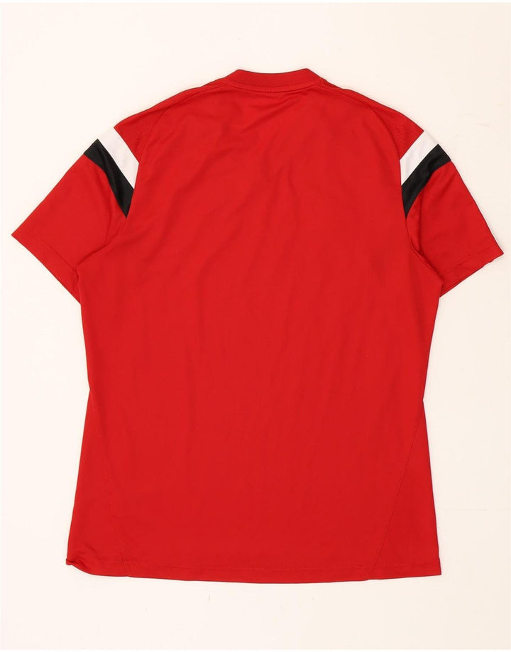 Adidas Mens Climacool T-Shirt Top Large Red Colourblock Polyester