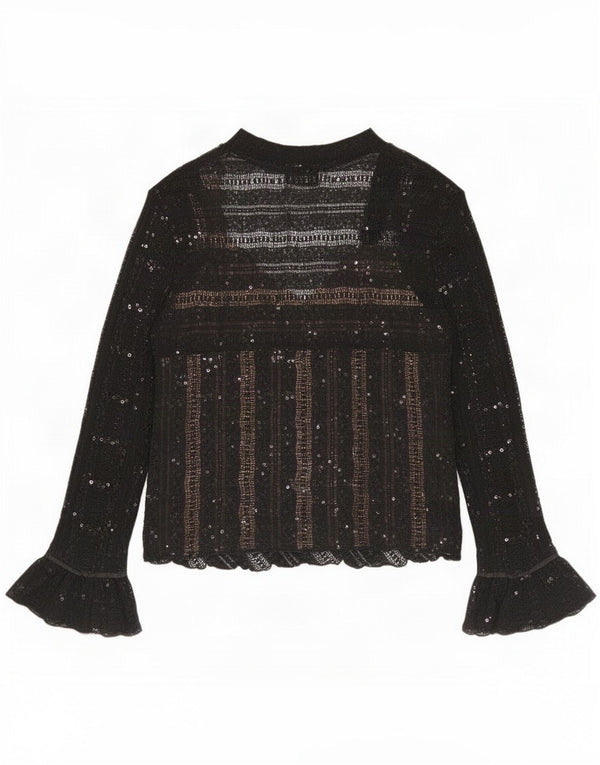 Joseph Ribkoff Womens Long Sleeve See Through Blouse Top UK 18 XL Black