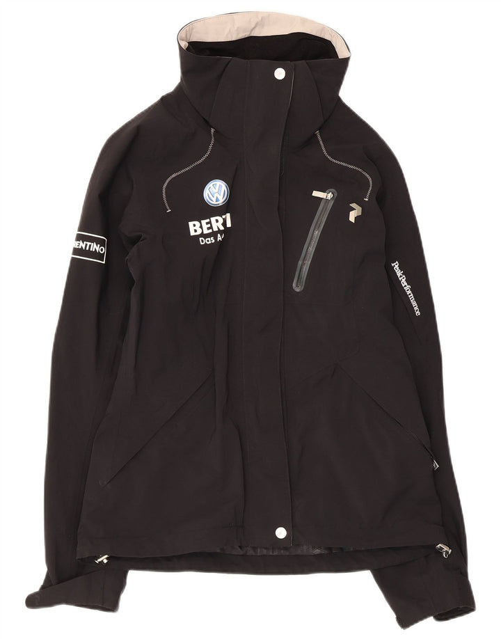 Peak Performance Womens Graphic Windbreaker Jacket UK 10 Small Black