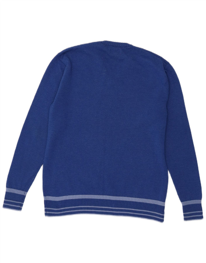 Kickers Herre V-hals sweater Medium Blue Wool