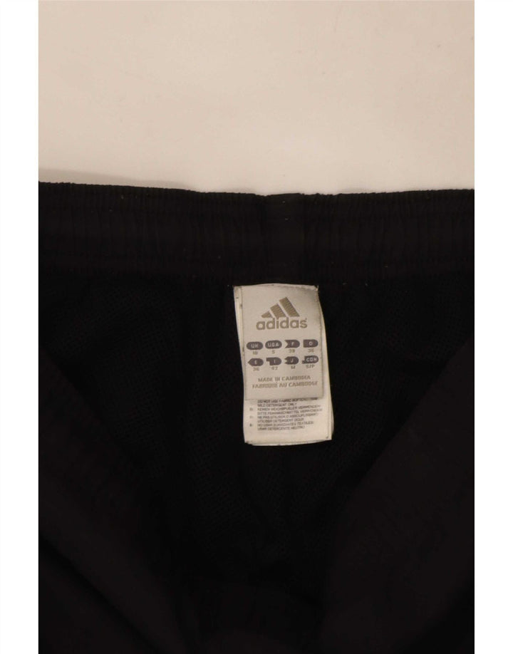 Adidas Womens Capri Tracksuit Trousers UK 10 Small Black Polyester