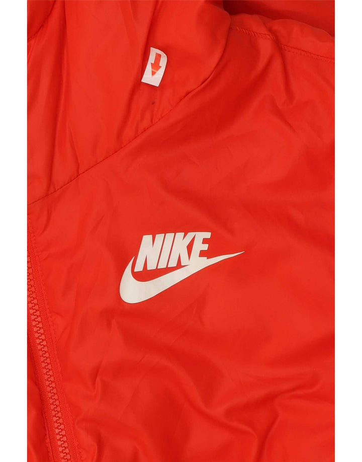 Nike Abrigo acolchado reversible con gráfico extragrande para mujer UK 10 Small Naranja
