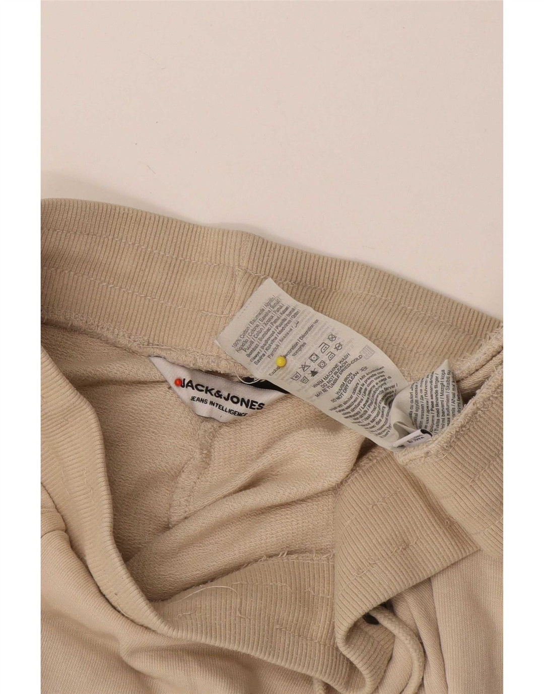 Jack & Jones Mens Sport Shorts Small Beige Cotton