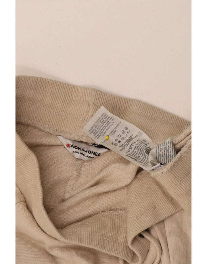 Jack & Jones Mens Sport Shorts Small Beige Cotton