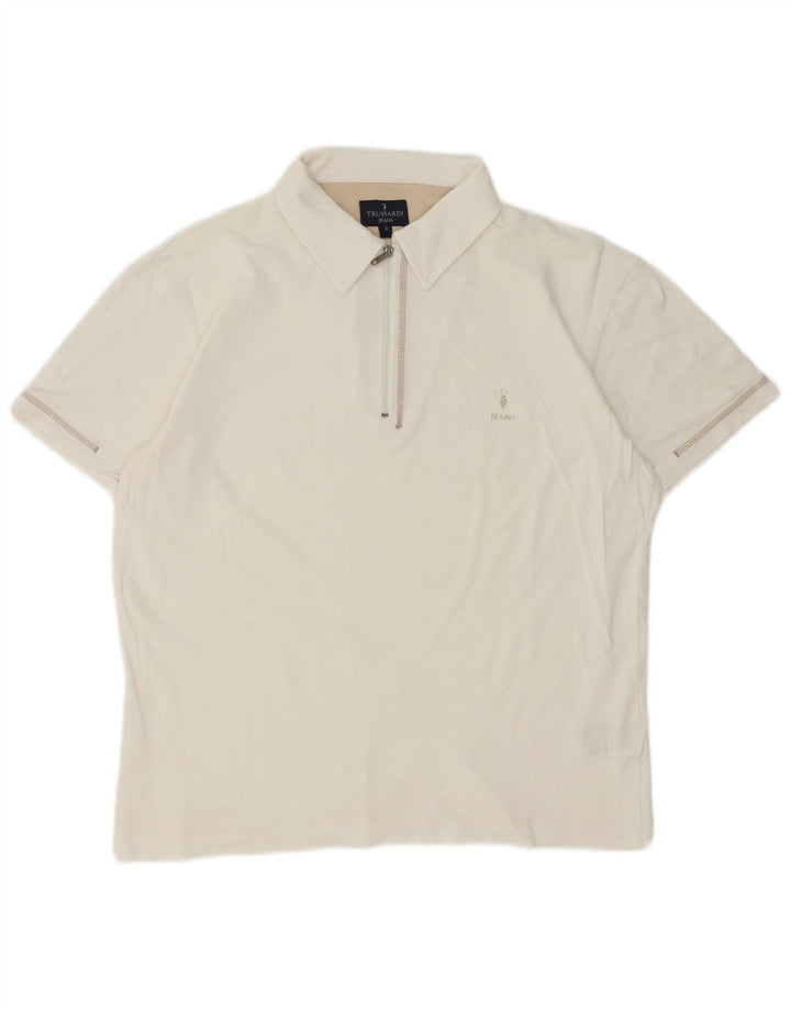 Trussardi Jeans Herre poloshirt Lille hvid bomuld