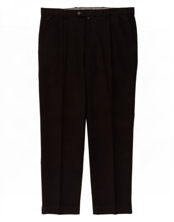 Marks & Spencer Herre Regular Suit Bukser W38 L31 Sort Polyester