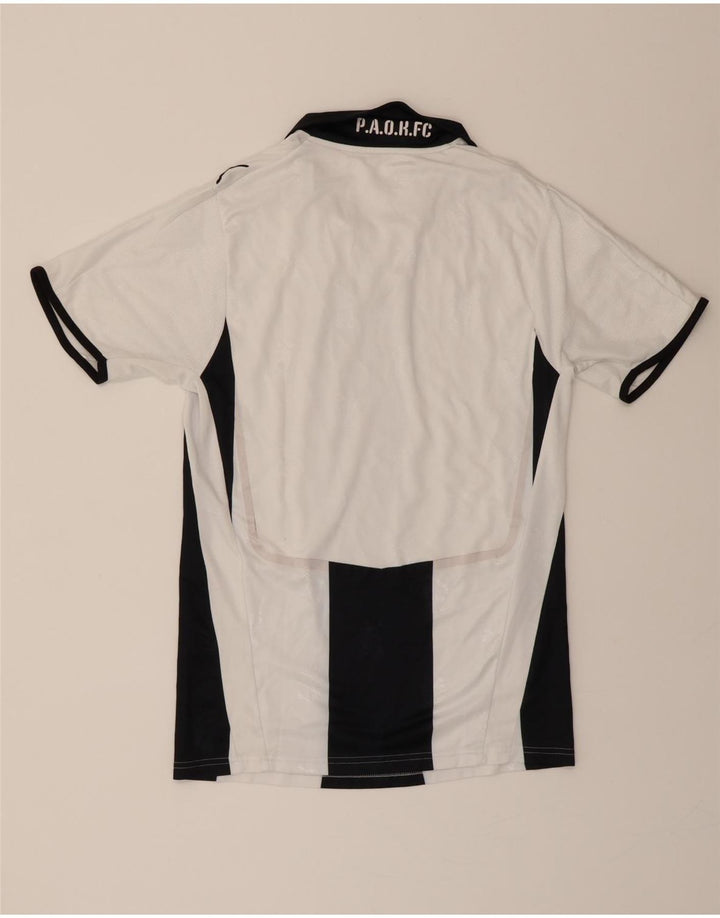 PUMA Mens Polo Shirt Medium White Striped Vintage Puma and Second-Hand Puma from Messina Hembry 