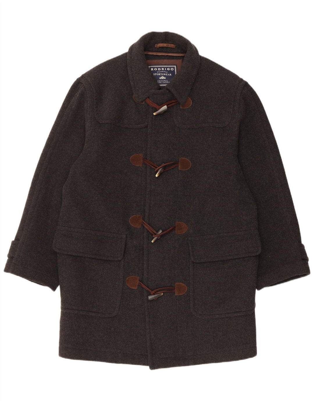 Rodrigo Duffle-coat coupe ample pour hommes IT 48 laine noire moyenne