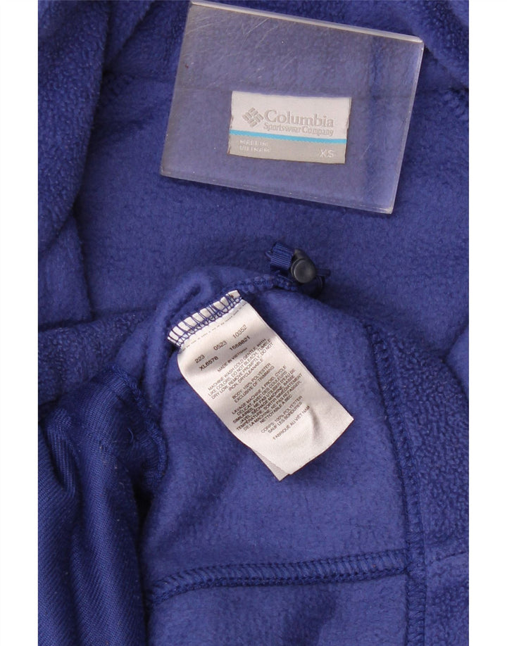 Columbia Womens Fleece Jacket UK 6 XS Navy Blue Polyester