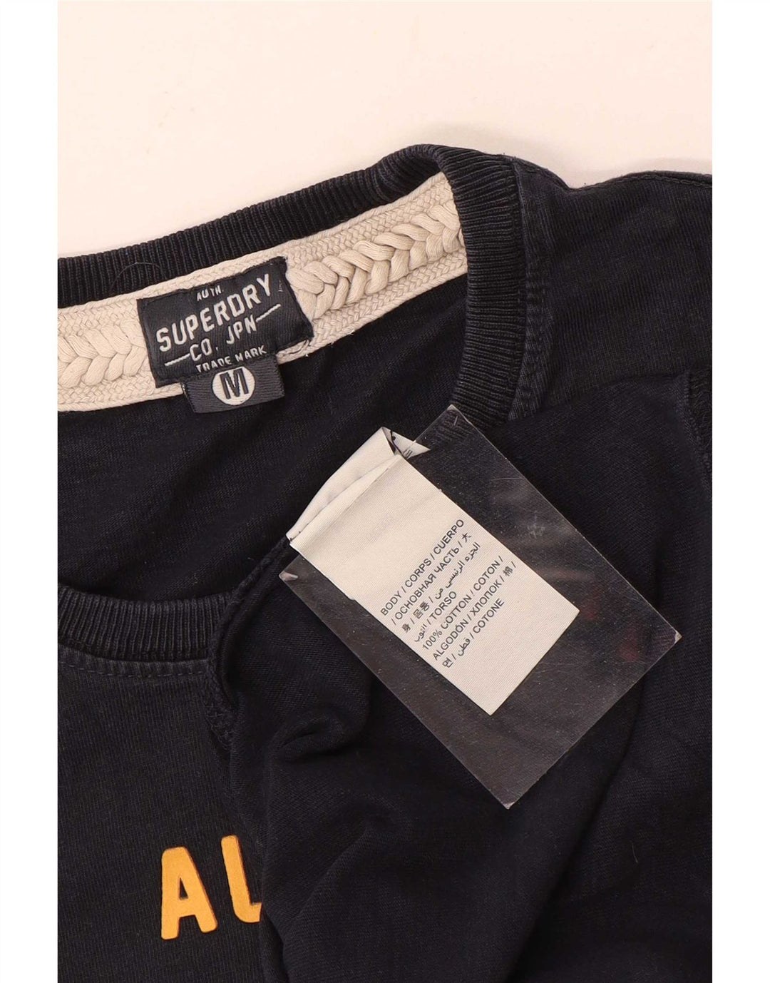 Superdry Mens Graphic T-Shirt Top Medium Black Cotton