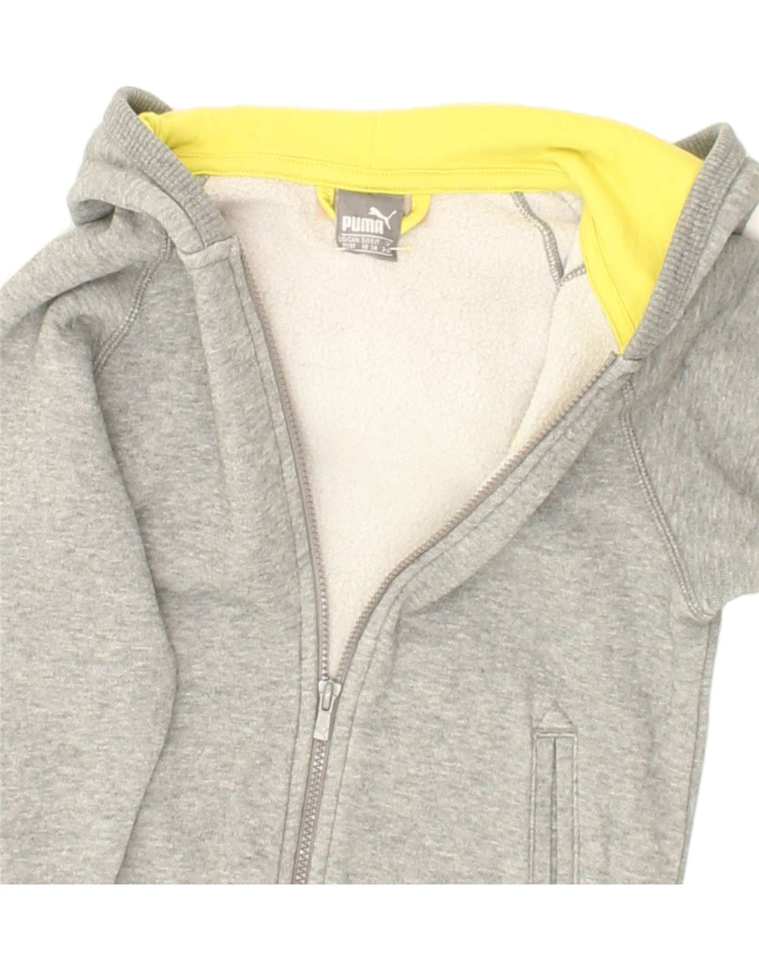PUMA Boys Zip Hoodie Sweater 2-3 Years Grey Colourblock Vintage Puma and Second-Hand Puma from Messina Hembry 