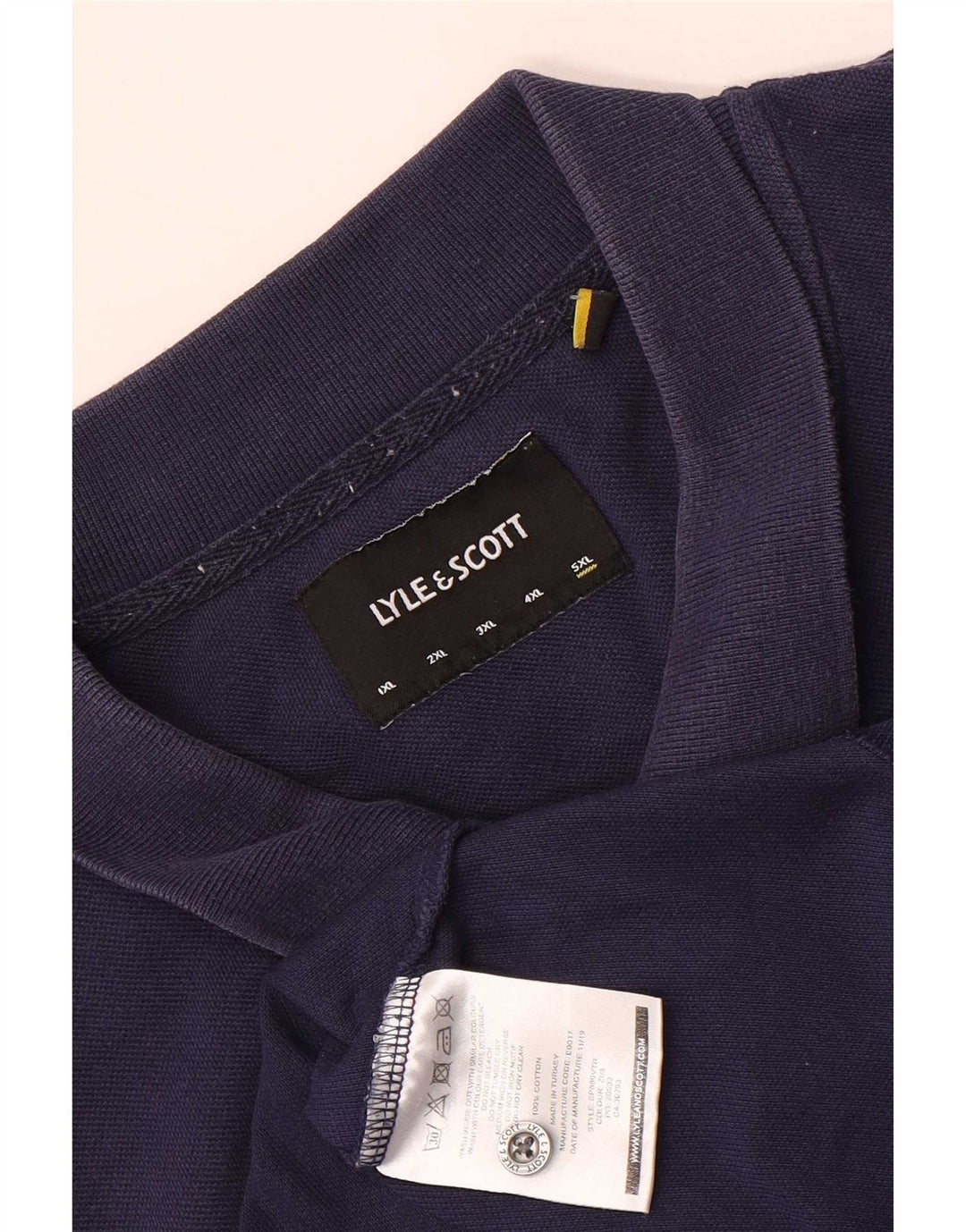 Lyle & Scott Mens Polo Shirt 5XL Navy Blue Cotton