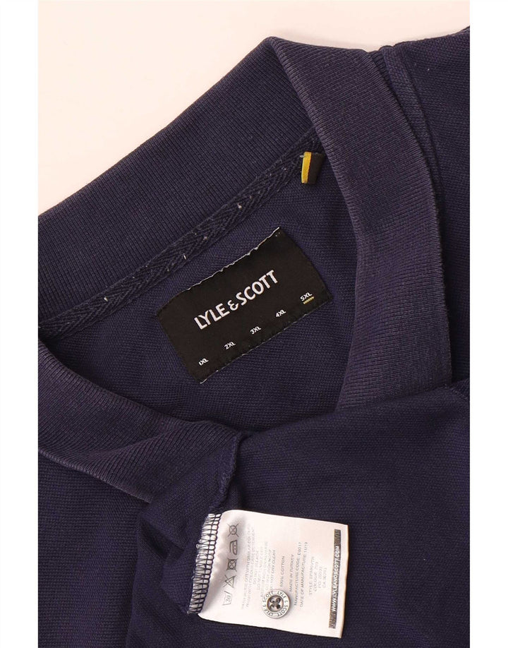 Lyle & Scott Mens Polo Shirt 5XL Navy Blue Cotton