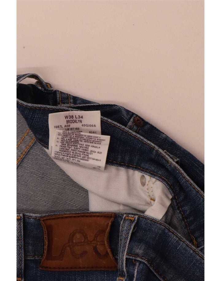 Lee Mens Brooklyn Straight Jeans W38 L31 Blue Cotton