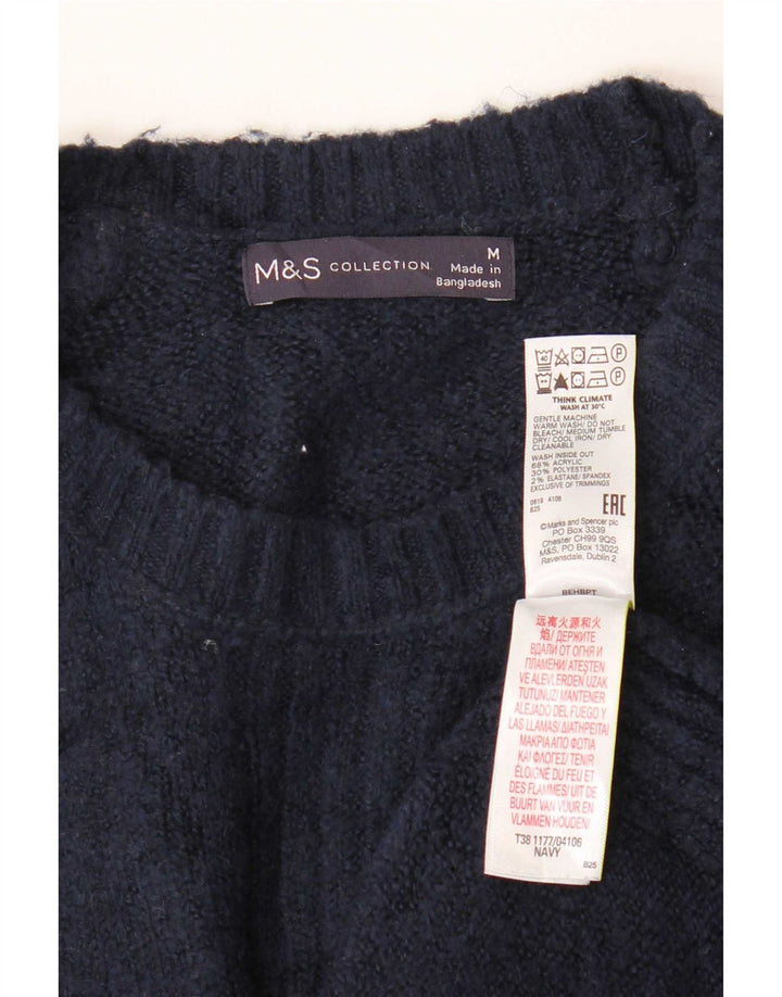 Marks & Spencer Womens Crew Neck Jumper Sweater UK 14 Medium Navy Blue