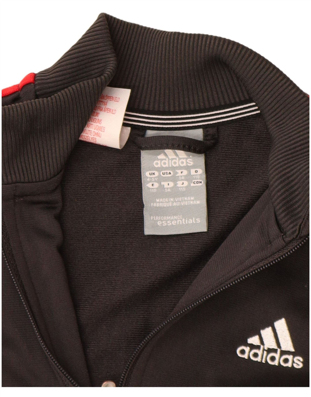 Adidas Drenge Træningsdragt Topjakke 4-5 År Grå Polyester