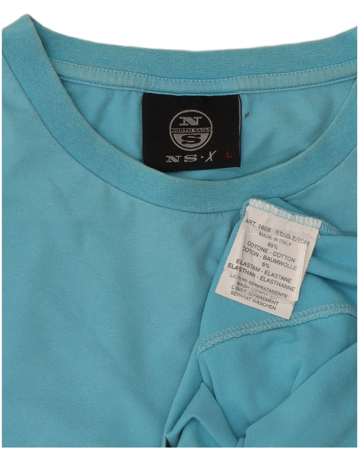 North Sails Herren Grafik-Oberteil, langärmelig, groß, aus blauer Baumwolle