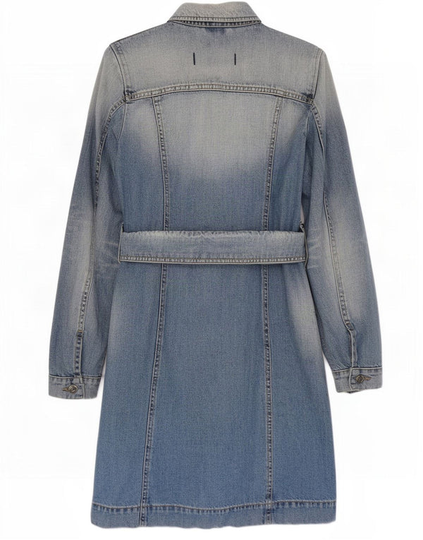 Gas Manteau en denim pour femme UK 10 Petit coton bleu