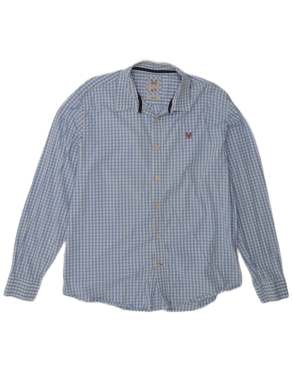 Crew Clothing Mens Classic Fit Shirt XL Blue Gingham Cotton