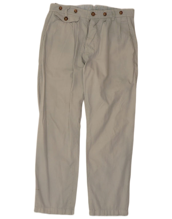 Vintage Mens Pegged Chino Hose IT 44 XS W30 L27 Graue Baumwolle