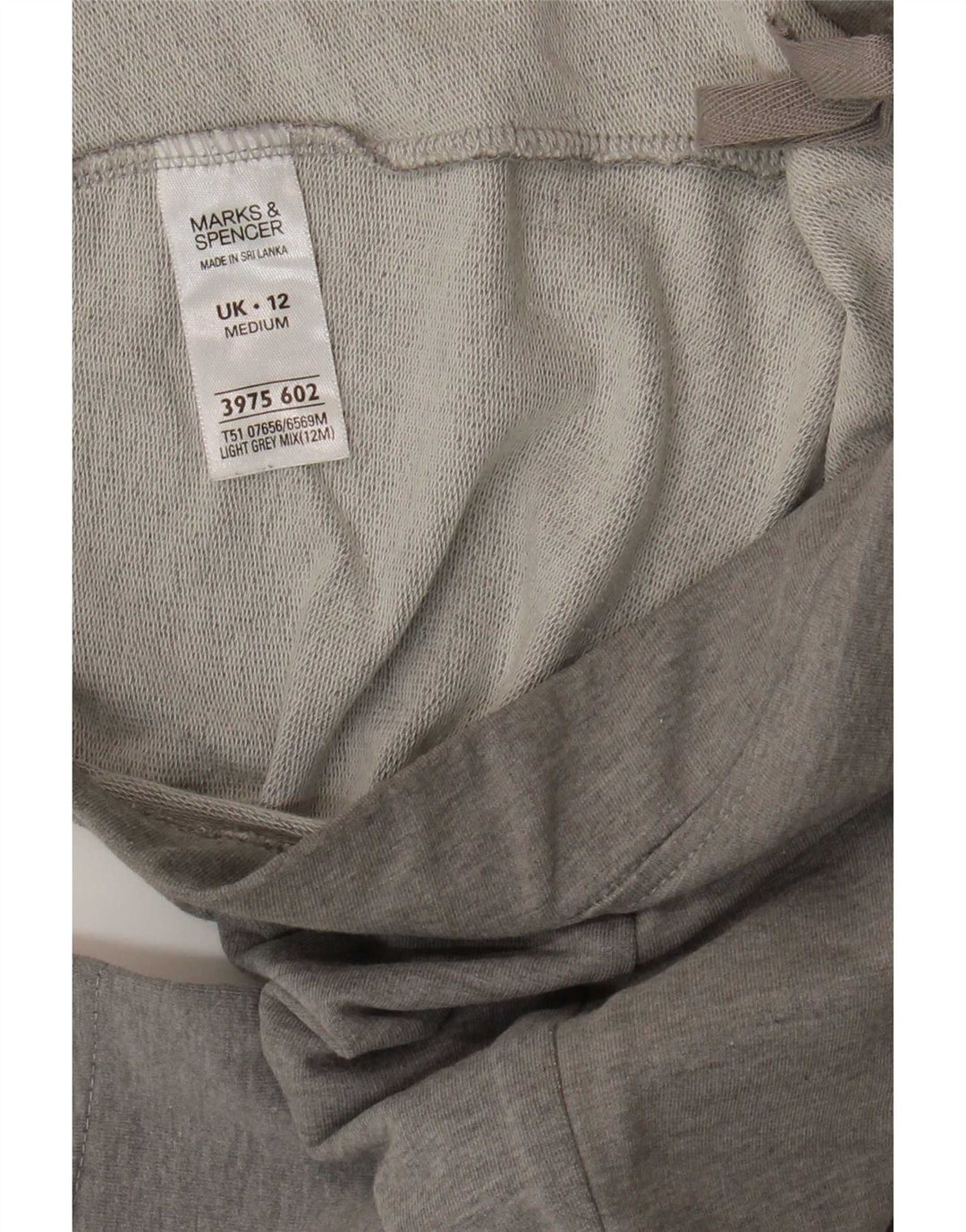 Pantaloni da tuta da donna Marks & Spencer UK 12 Cotone grigio medio