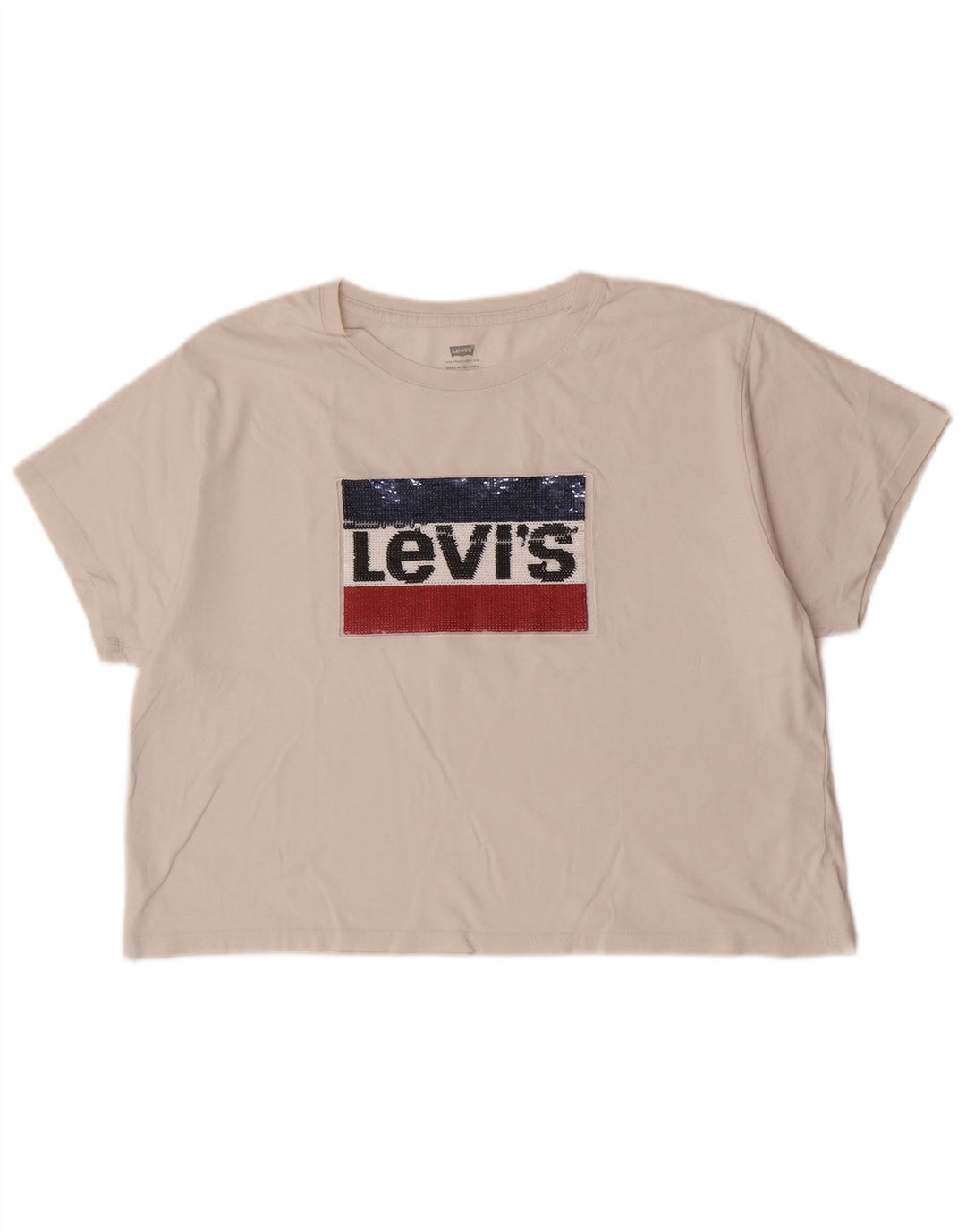 Levi's Womens Graphic T-Shirt Top UK 14 Medium White