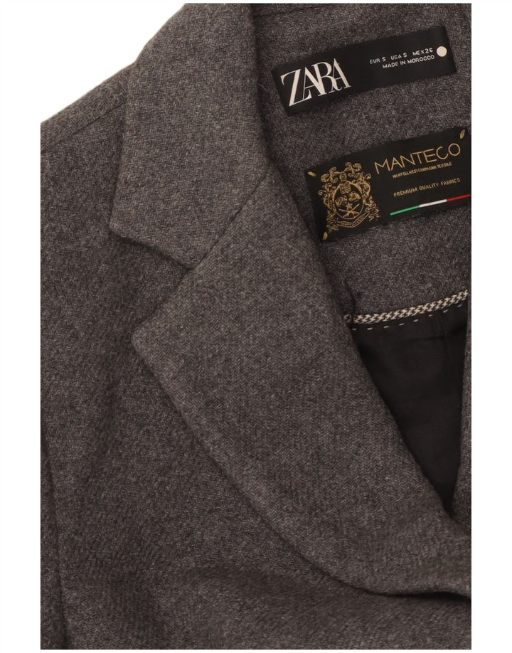 Zara Damen Manteco Mantel UK 10 Small Grau