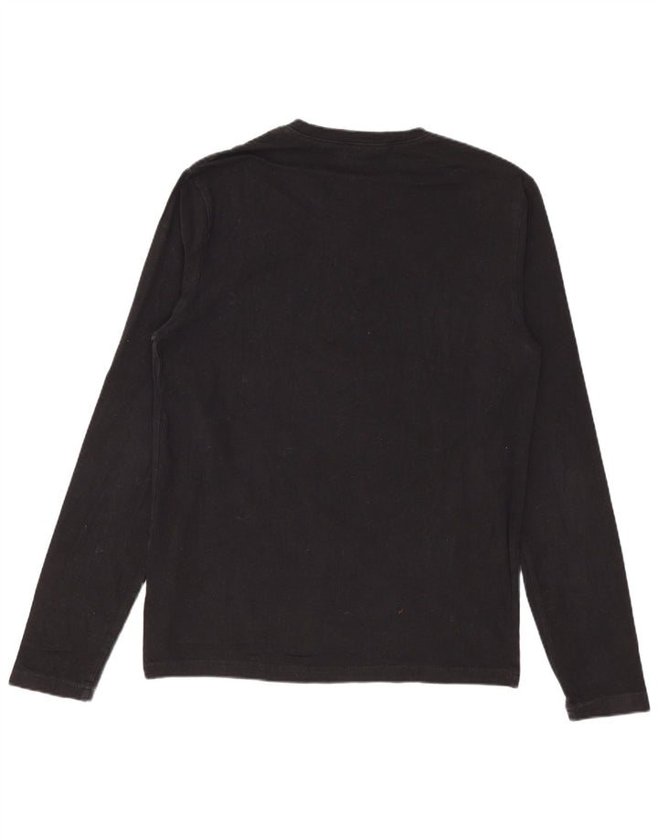 Calvin Klein Jeans Dame Grafisk Top Langærmet UK 12 Medium Sort