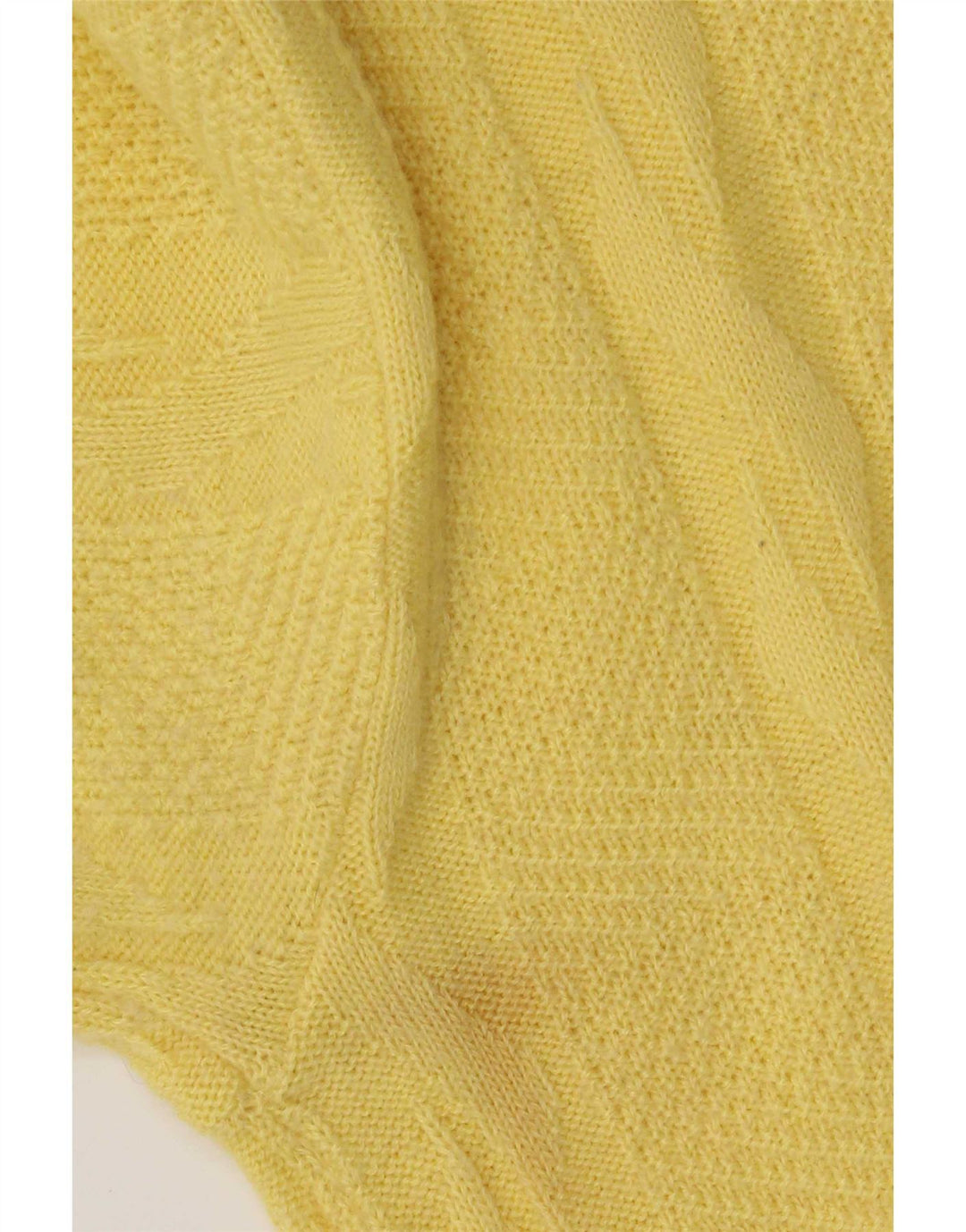 Vintage Mens Polo Neck Jumper Sweater Large Yellow Wool